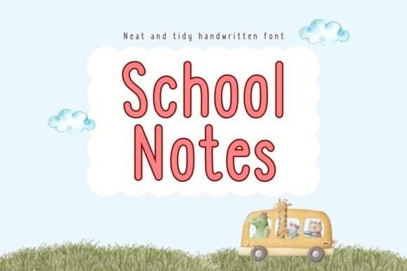 School Notes: The Neat Handwriting Font for Organized Projects